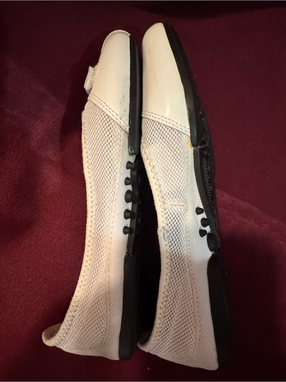 Y2K Puma Women’s White Slip-On Mesh & Patent Leather Ballet Flats - Size 7.5 - Picture 4 of 14